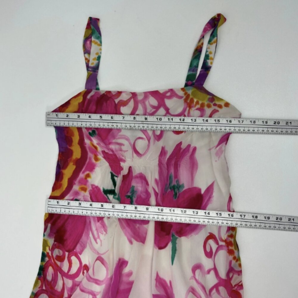 Suzi Chin Colorful Fairycore Dress Whimsical Asymmetrical 100% Silk Y2K - Picture 10 of 14